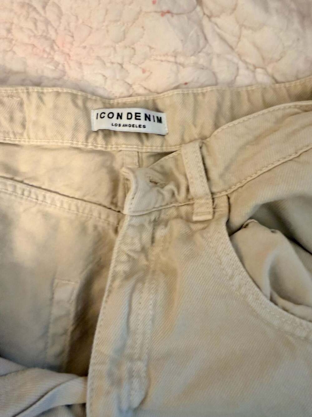 ICON DENIM Los Angeles Poppy PT2034 Straight-Leg Jeans in Cream